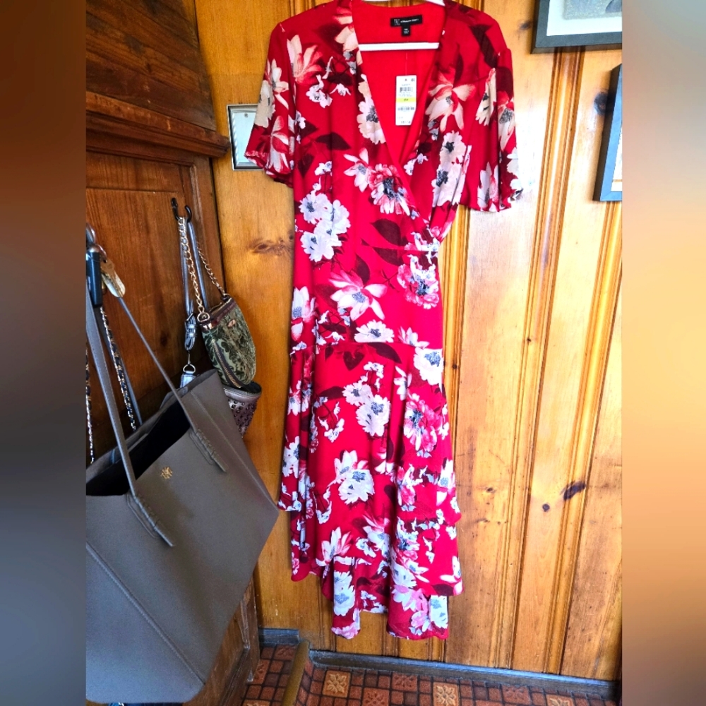 NWT INC. Red wrap dress